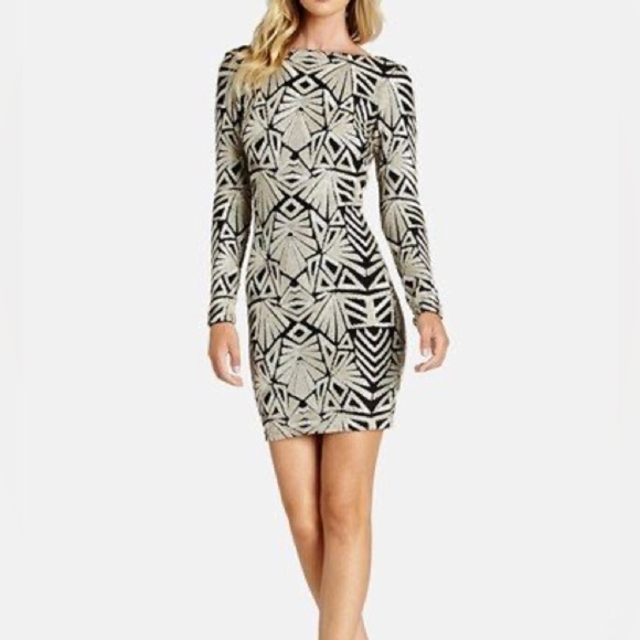 Dress The Population Lola Scoop Back Sequined Bodycon Dress - Size Small - Picture 1 of 8